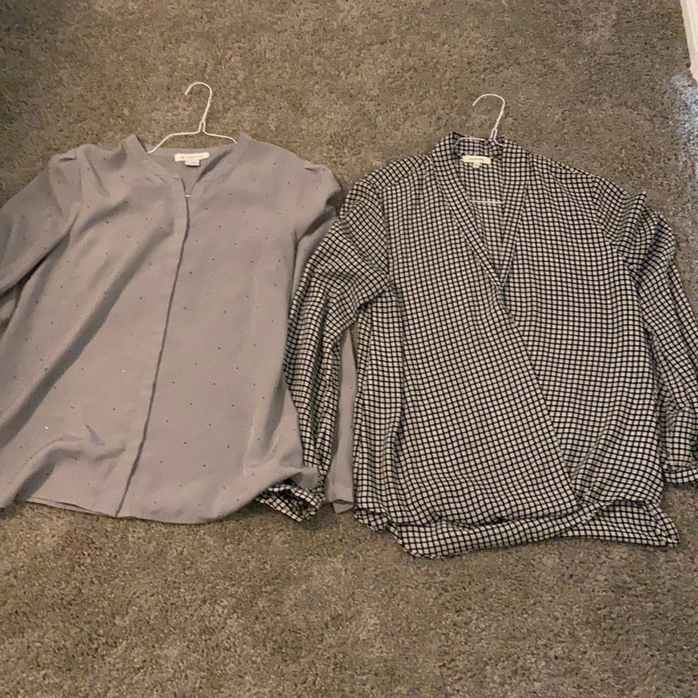 Set of Casual Work blouses - grey & black/white